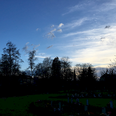 Abendstimmung Bremgartenfriedhof